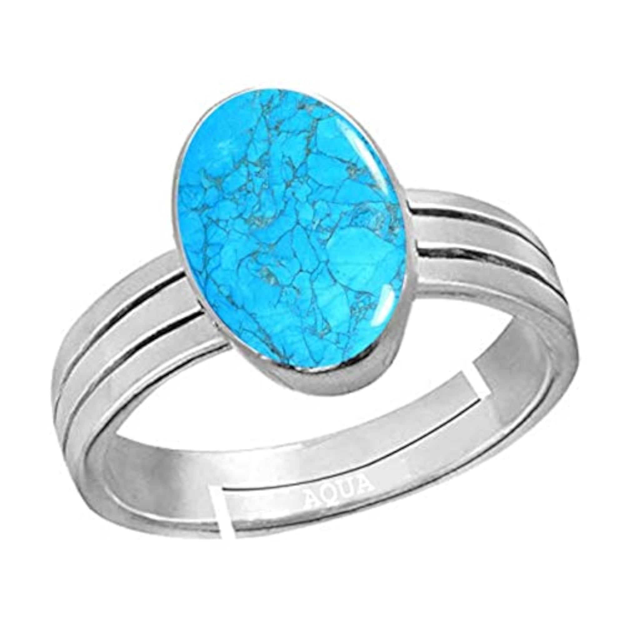 Women's 925 Sterling Silver Adjustable Turquoise Ring, Astrological Gemstone